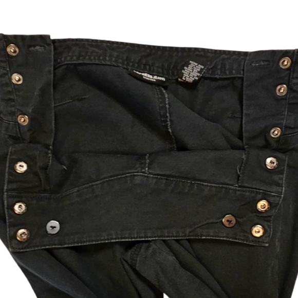 Express Jeans Vintage 90s Women's 5/6 Washed Black Sailor Snap Front Flare - Picture 7 of 13